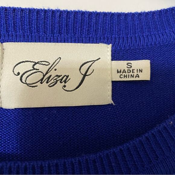 ELIZA J Womens Dress Small Striped Sweater  Fit Flare Color Block Long Sleeves - Picture 7 of 9